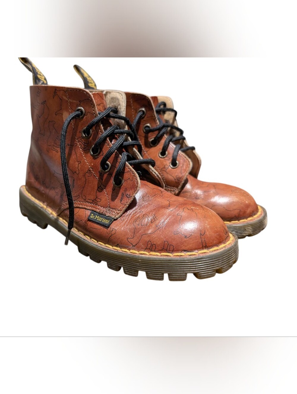 Dr. Martens Vintage Kids' Brown Leather Lace-Up Boots Made In England